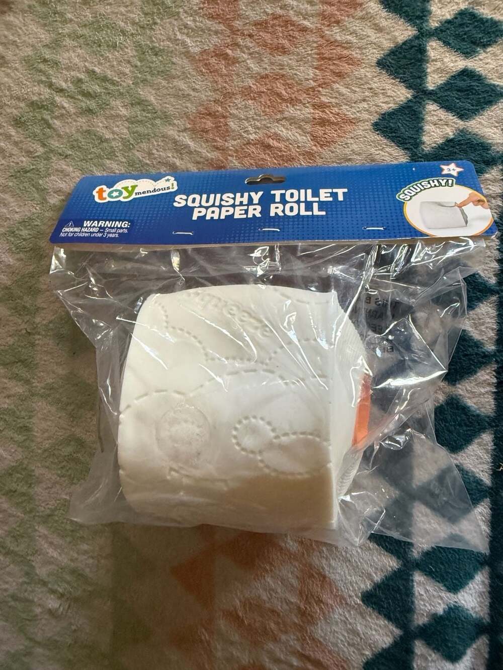Toymendous Squishy Toilet Paper Roll  Toy White